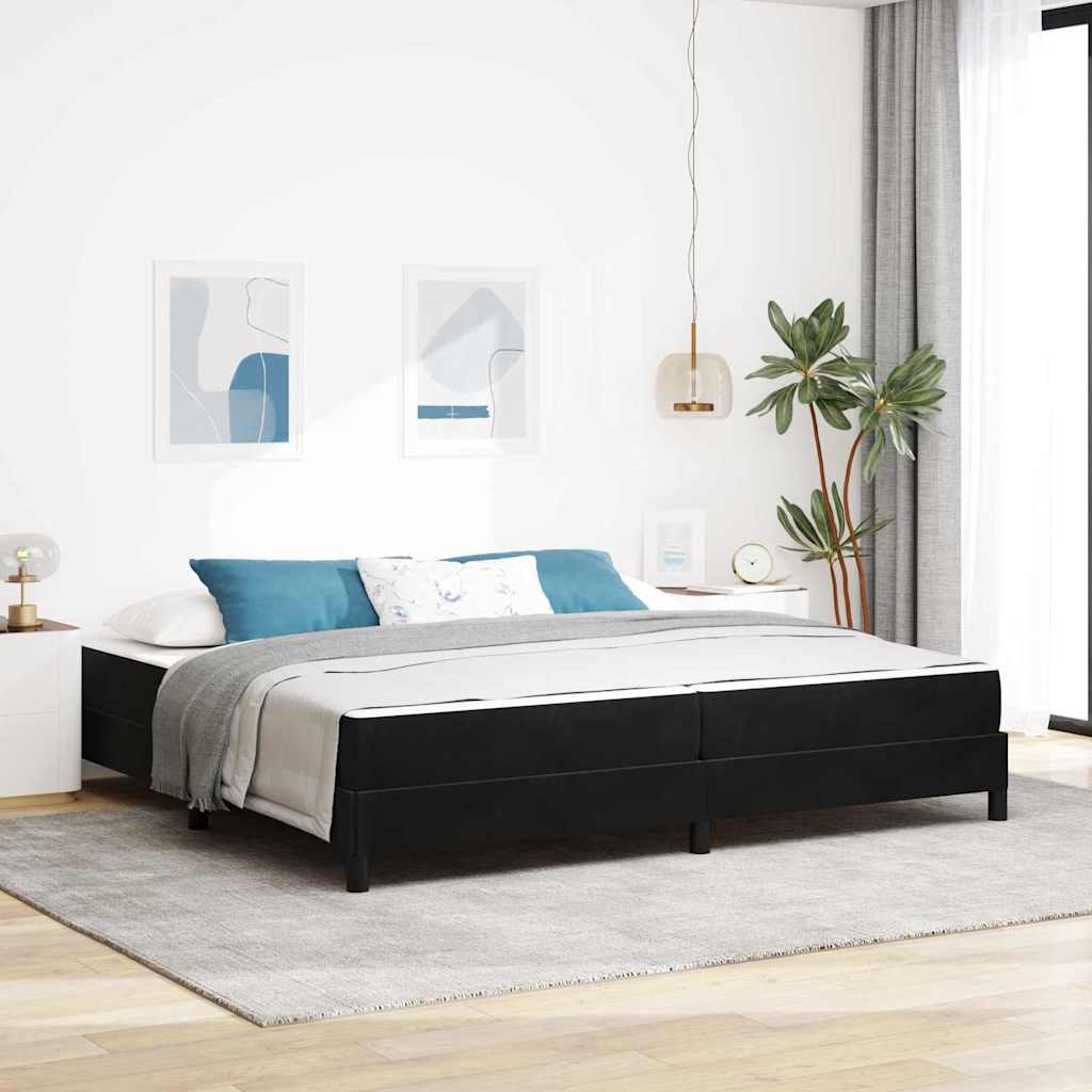 Boxspringbed met matras Zwart 200 x 200 cm Stof is nu te koop bij PeponiXL, paradijselijk wonen!