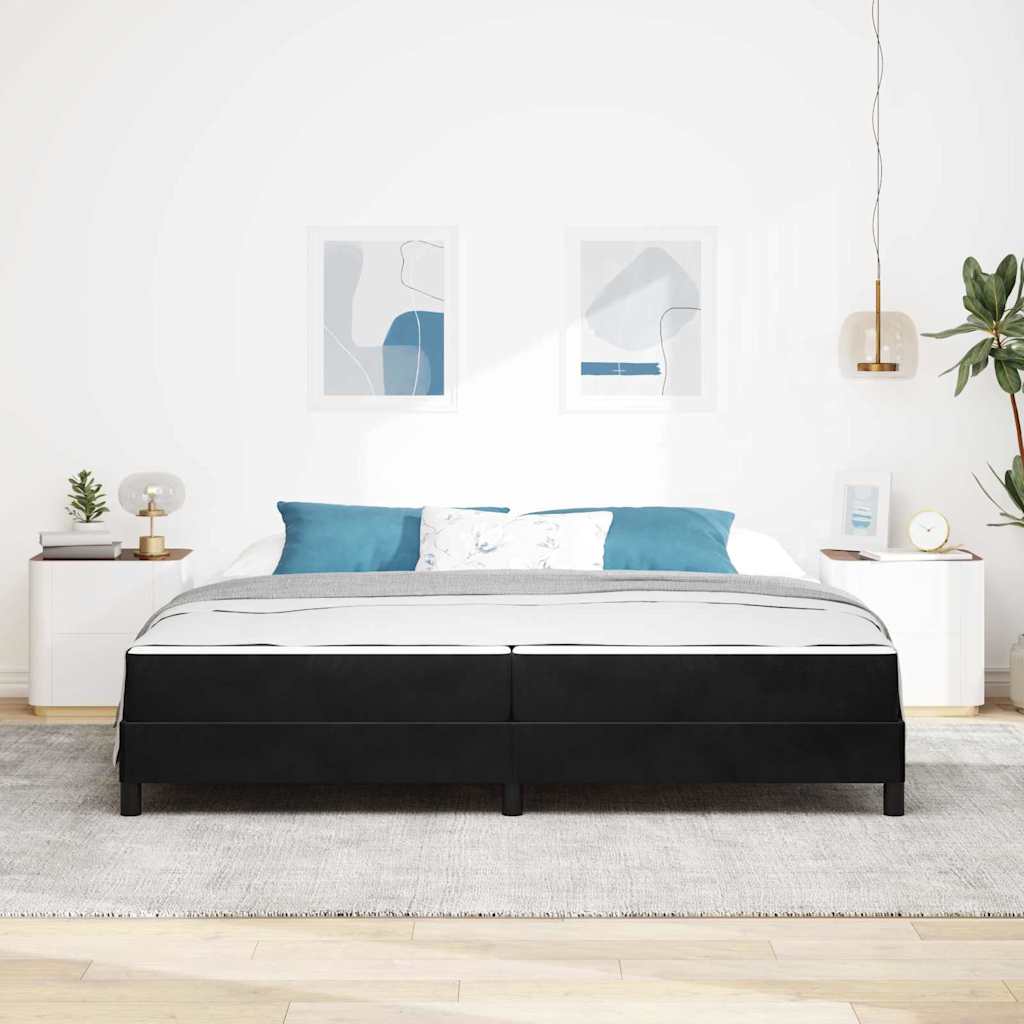 Boxspringbed met matras Zwart 200 x 200 cm Stof is nu te koop bij PeponiXL, paradijselijk wonen!