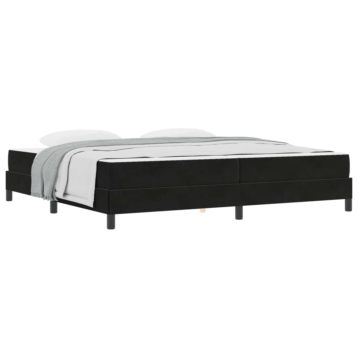 Boxspringbed met matras Zwart 200 x 200 cm Stof is nu te koop bij PeponiXL, paradijselijk wonen!