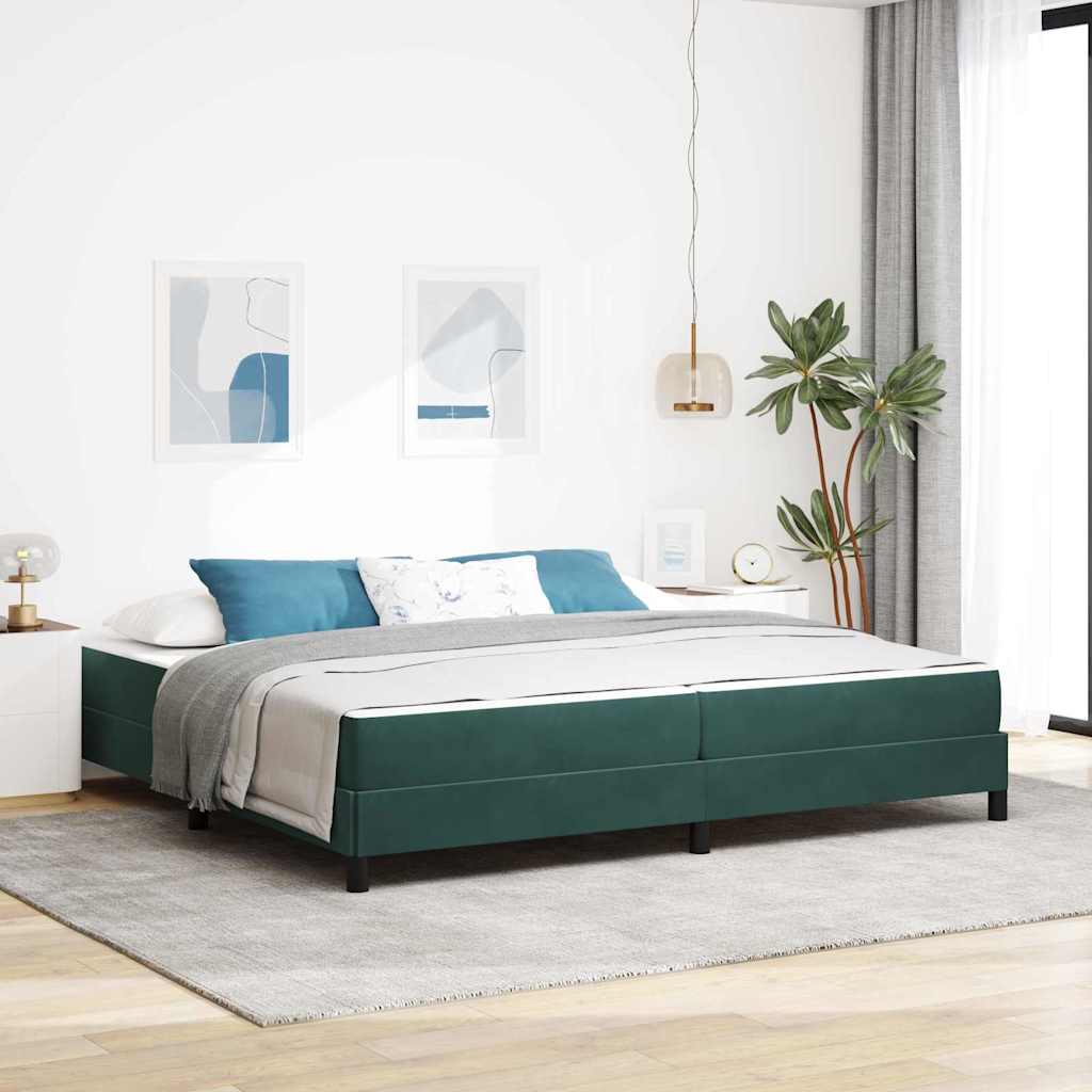 Boxspringbed met matras Donkergroen 200 x 200 cm Stof is nu te koop bij PeponiXL, paradijselijk wonen!