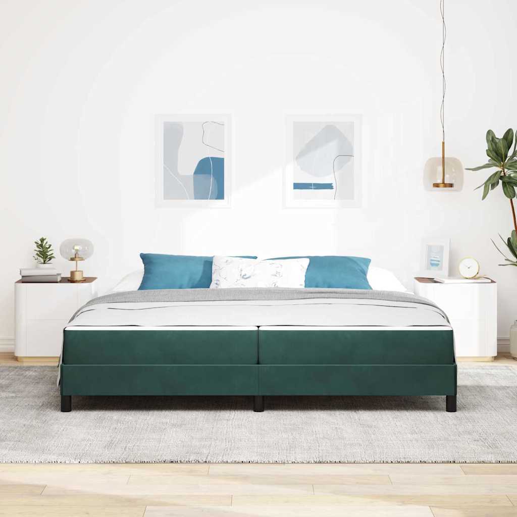 Boxspringbed met matras Donkergroen 200 x 200 cm Stof is nu te koop bij PeponiXL, paradijselijk wonen!
