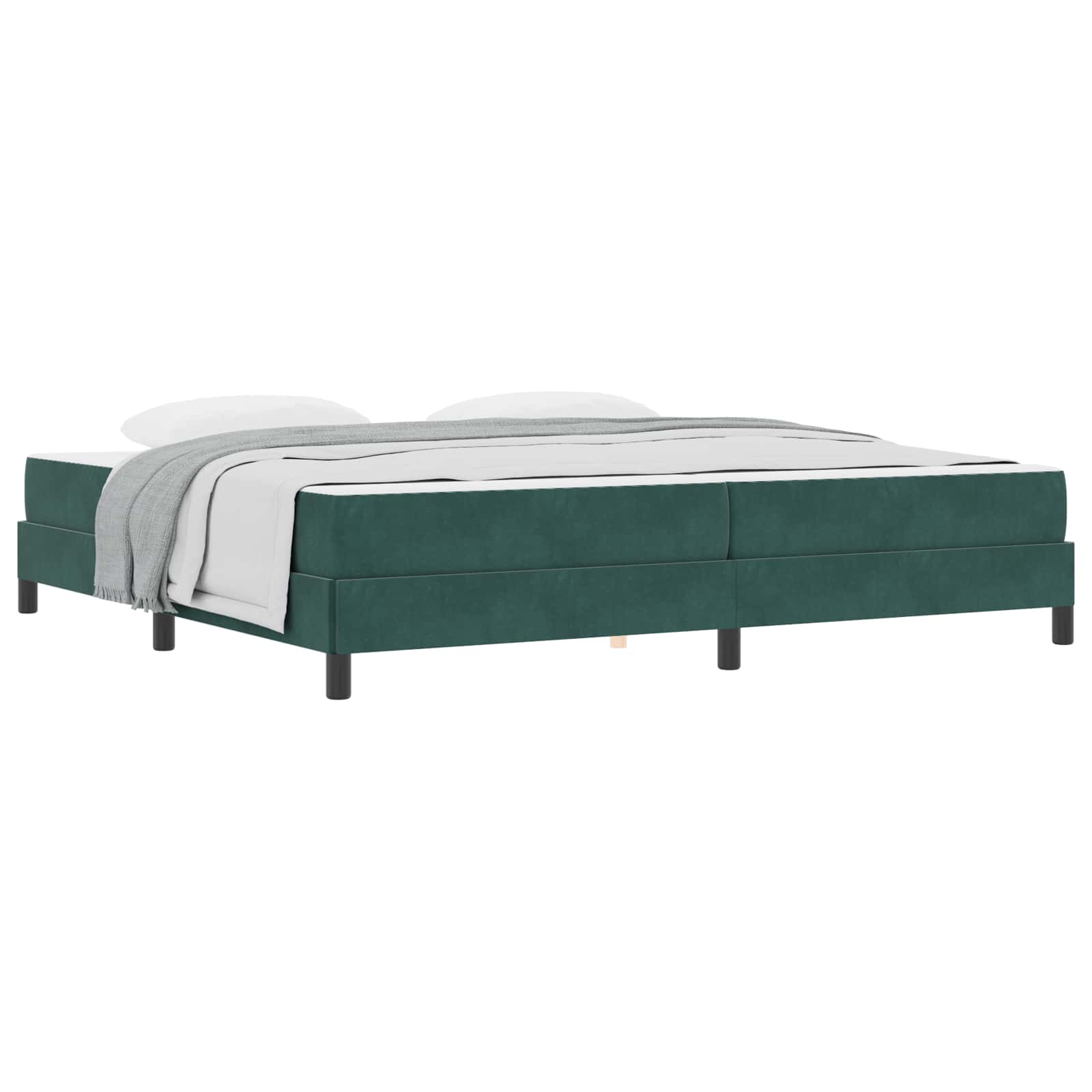 Boxspringbed met matras Donkergroen 200 x 200 cm Stof is nu te koop bij PeponiXL, paradijselijk wonen!