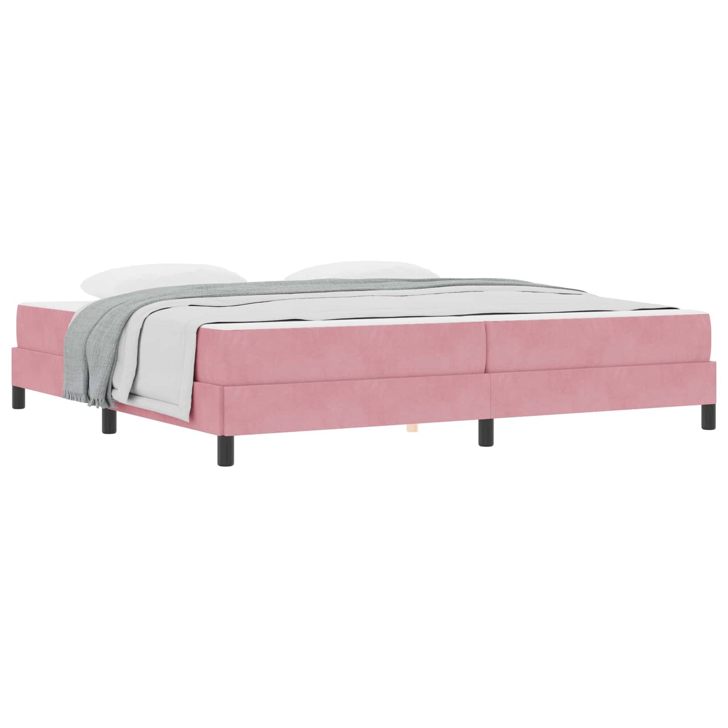 Boxspringbed met matras Roze 200 x 200 cm Stof is nu te koop bij PeponiXL, paradijselijk wonen!