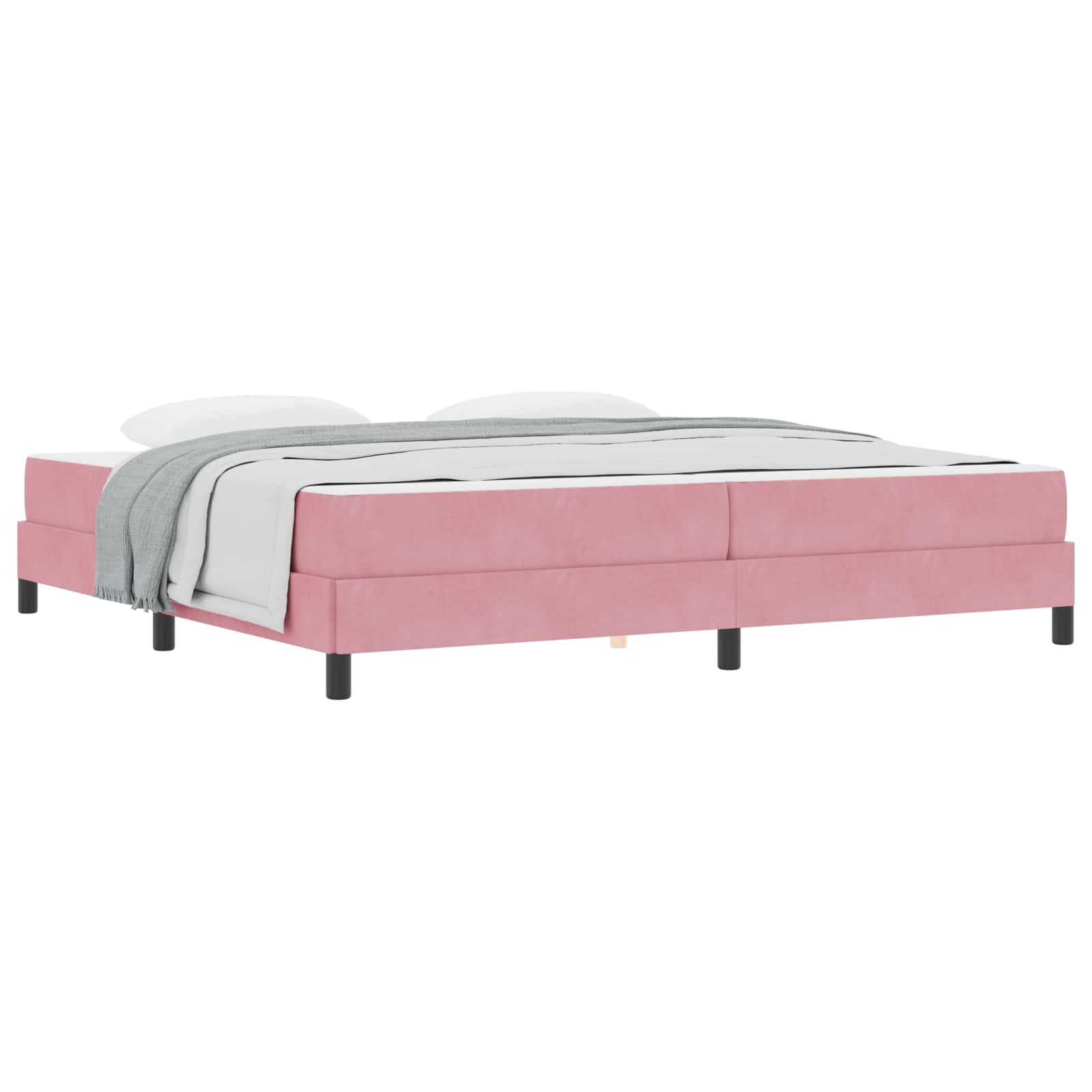 Boxspringbed met matras Roze 200 x 200 cm Stof is nu te koop bij PeponiXL, paradijselijk wonen!