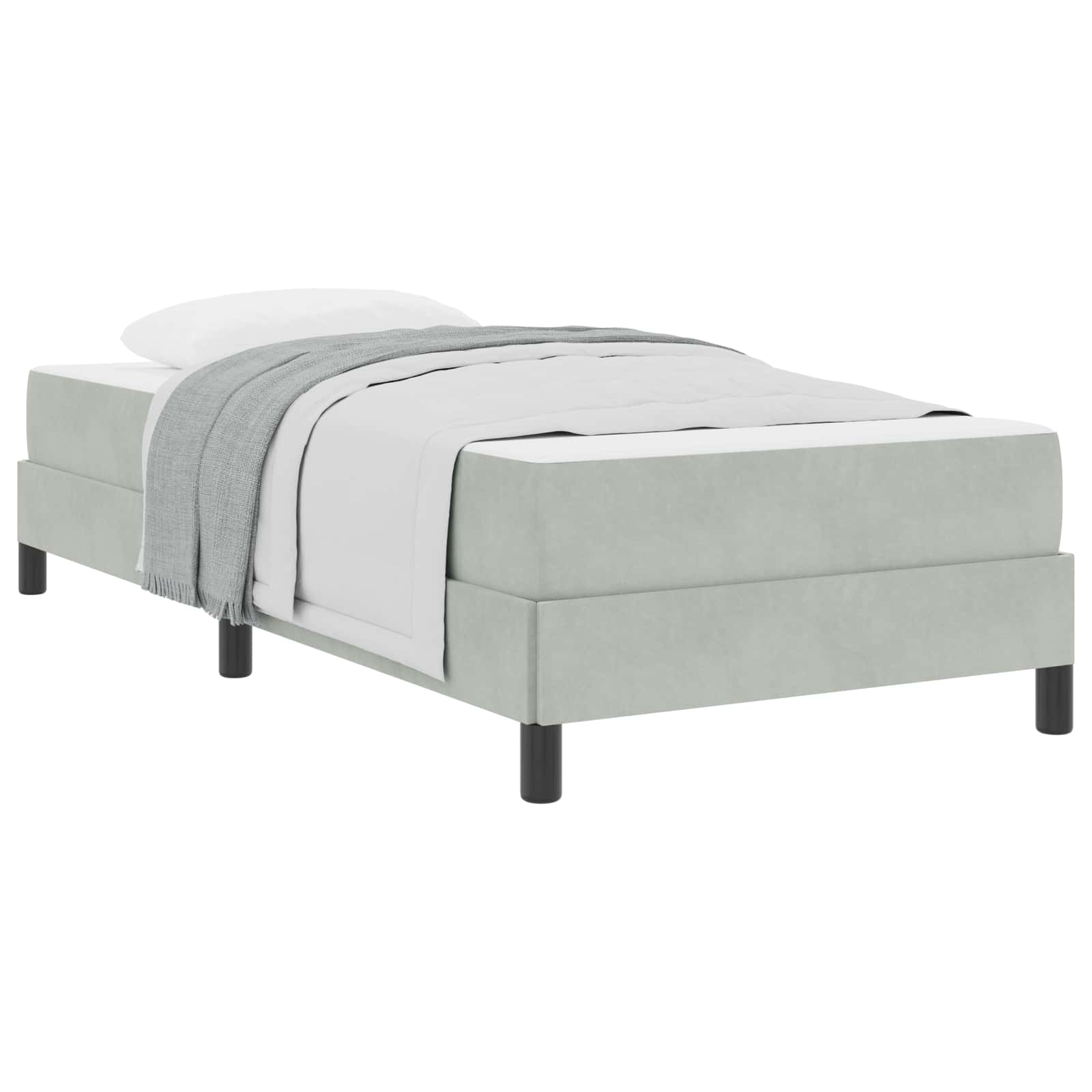 Boxspringbed met matras Lichtgrijs 80 x 210 cm Stof is nu te koop bij PeponiXL, paradijselijk wonen!