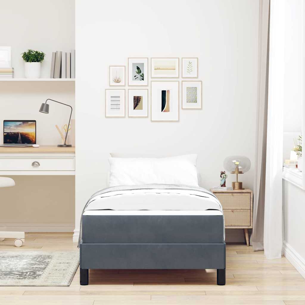 Boxspringbed met matras Donkergrijs 80 x 210 cm Stof is nu te koop bij PeponiXL, paradijselijk wonen!