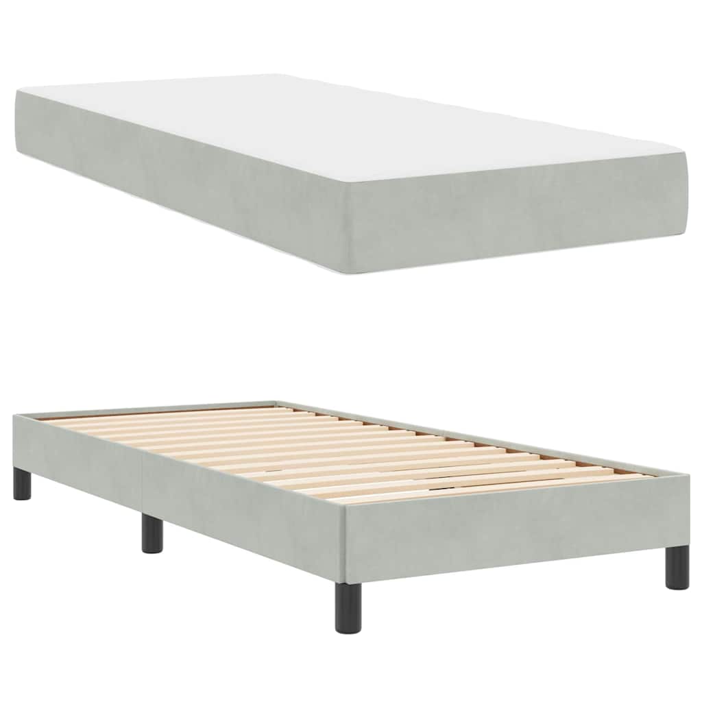 Boxspringbed met matras Lichtgrijs 90 x 210 cm Stof is nu te koop bij PeponiXL, paradijselijk wonen!