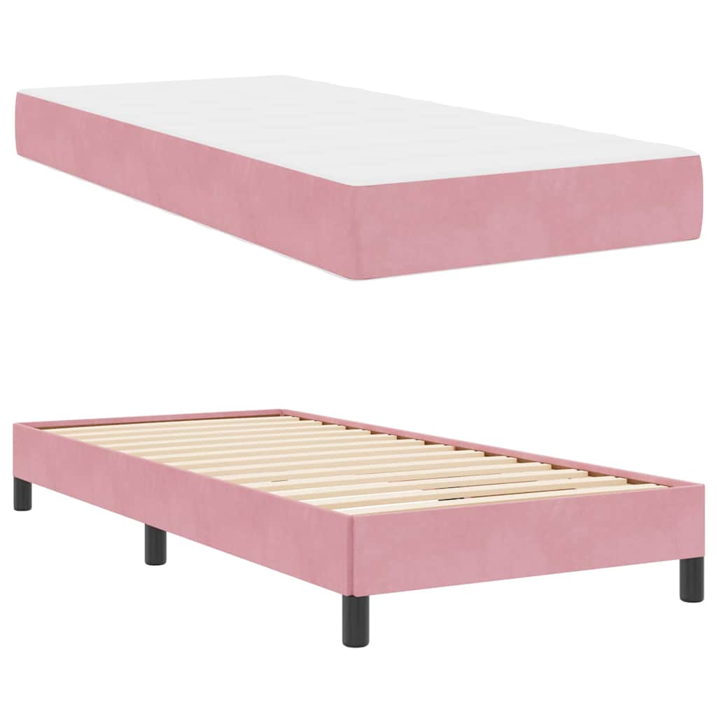 Boxspringbed met matras Roze 90 x 210 cm Stof is nu te koop bij PeponiXL, paradijselijk wonen!