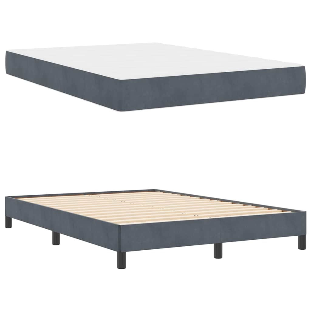 Boxspringbed met matras Donkergrijs 140 x 210 cm Stof is nu te koop bij PeponiXL, paradijselijk wonen!