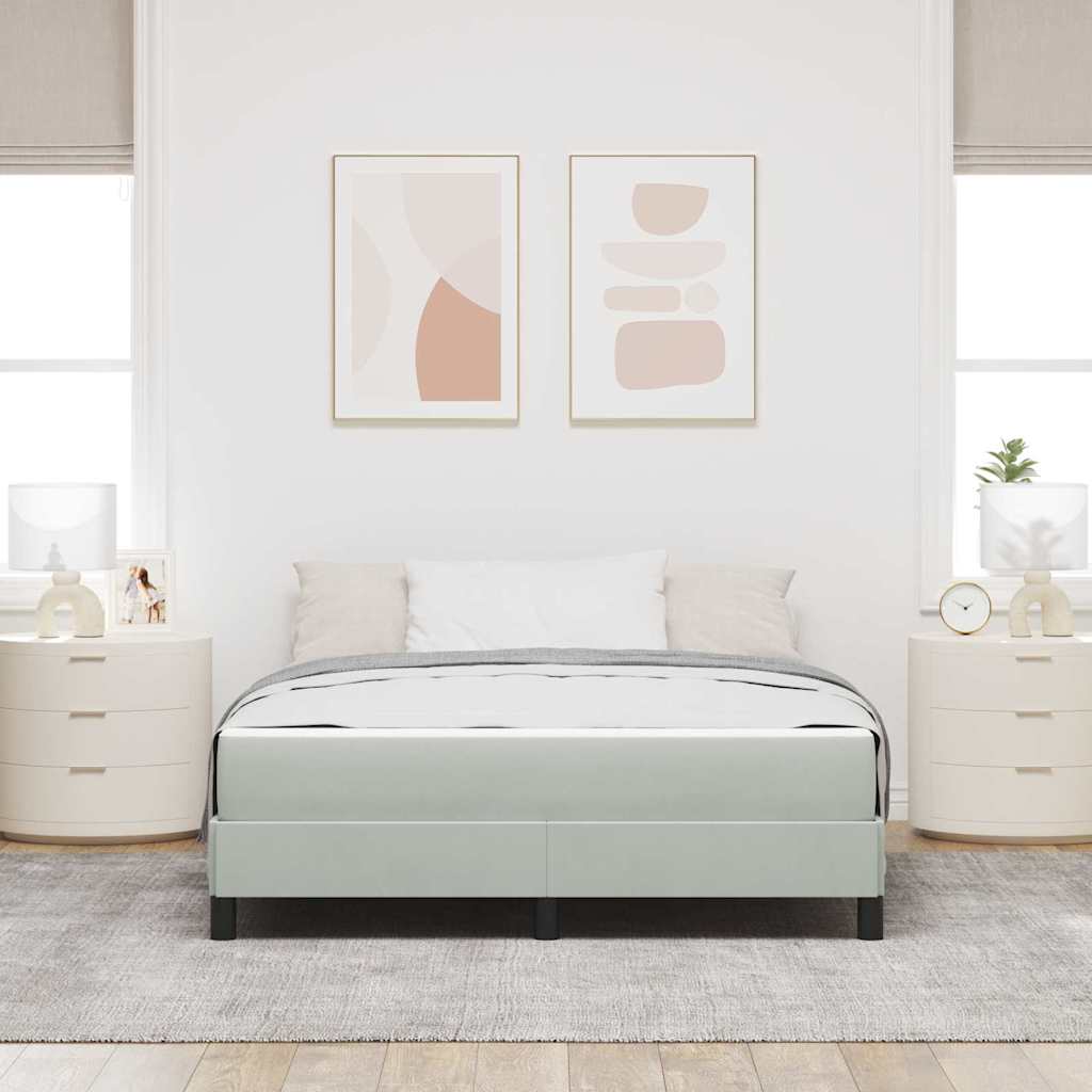 Boxspringbed met matras Lichtgrijs 160 x 210 cm Stof is nu te koop bij PeponiXL, paradijselijk wonen!