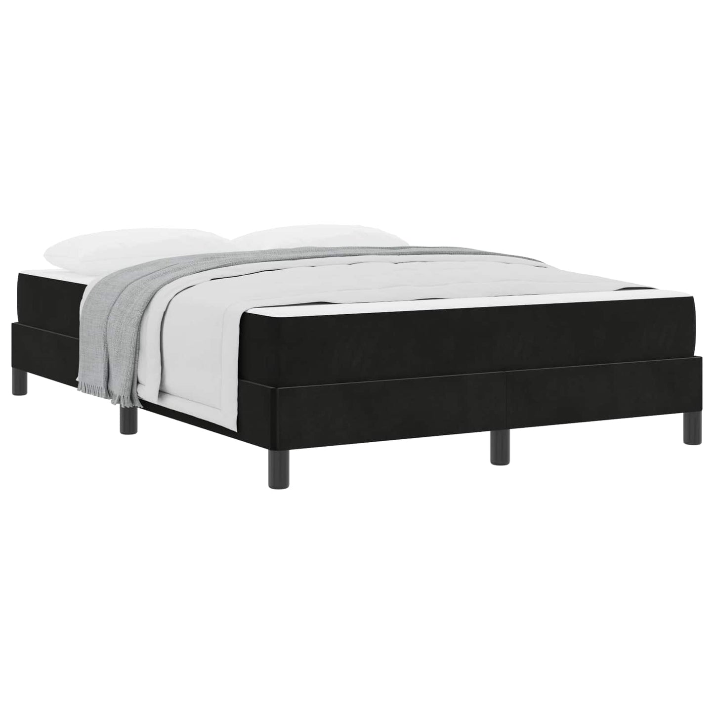 Boxspringbed met matras Zwart 160 x 210 cm Stof is nu te koop bij PeponiXL, paradijselijk wonen!