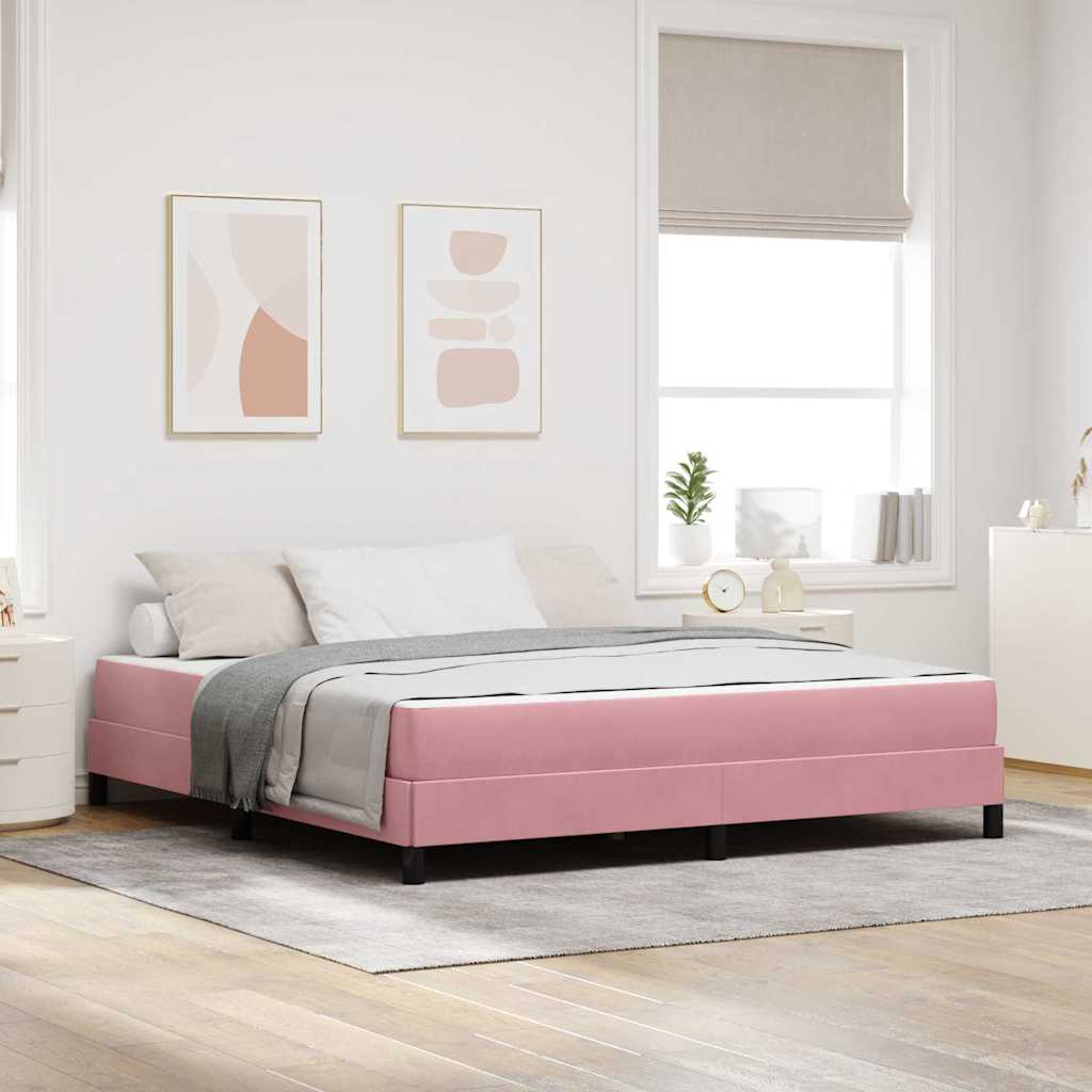 Boxspringbed met matras Roze 180 x 210 cm Stof is nu te koop bij PeponiXL, paradijselijk wonen!