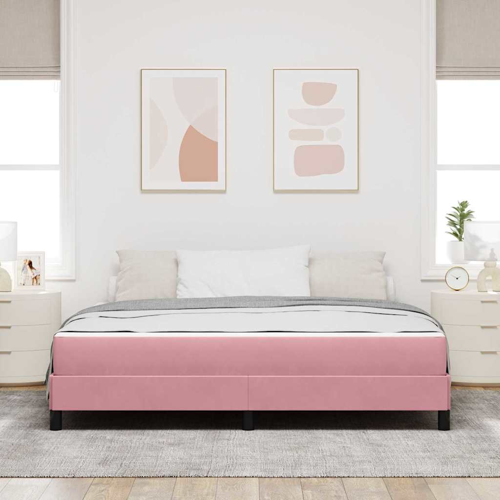 Boxspringbed met matras Roze 180 x 210 cm Stof is nu te koop bij PeponiXL, paradijselijk wonen!