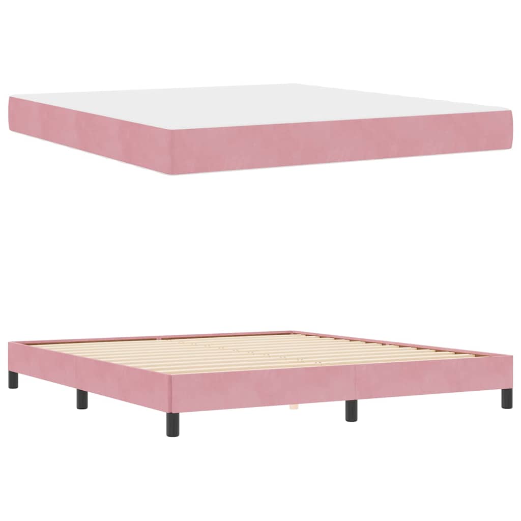 Boxspringbed met matras Roze 180 x 210 cm Stof is nu te koop bij PeponiXL, paradijselijk wonen!