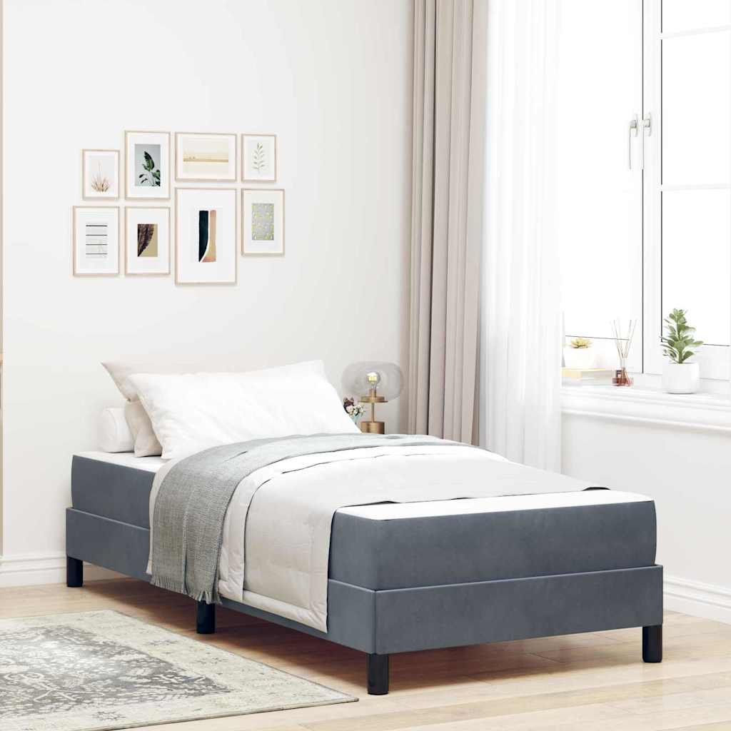 Boxspringbed met matras Donkergrijs 80 x 220 cm Stof is nu te koop bij PeponiXL, paradijselijk wonen!