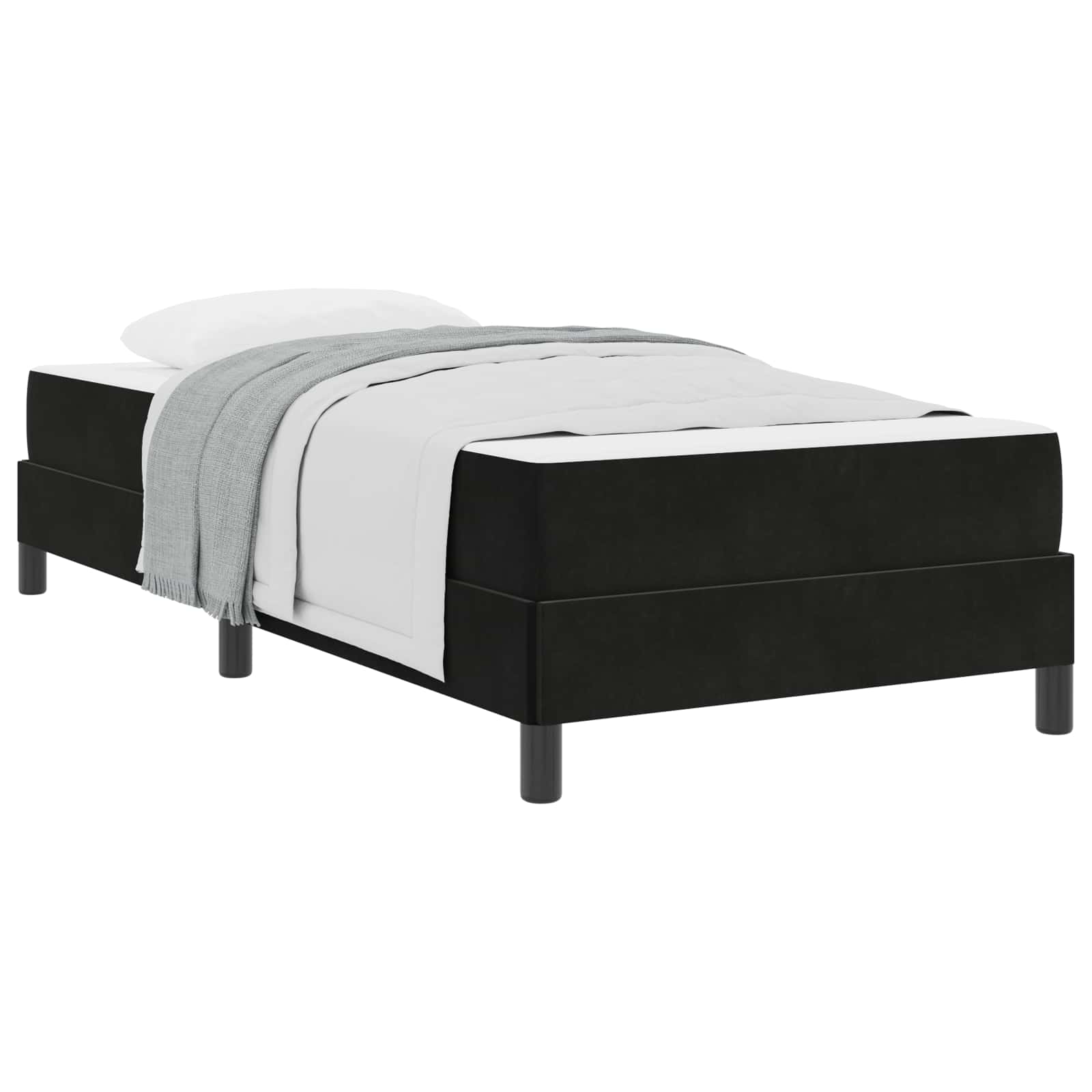 Boxspringbed met matras Zwart 80 x 220 cm Stof is nu te koop bij PeponiXL, paradijselijk wonen!