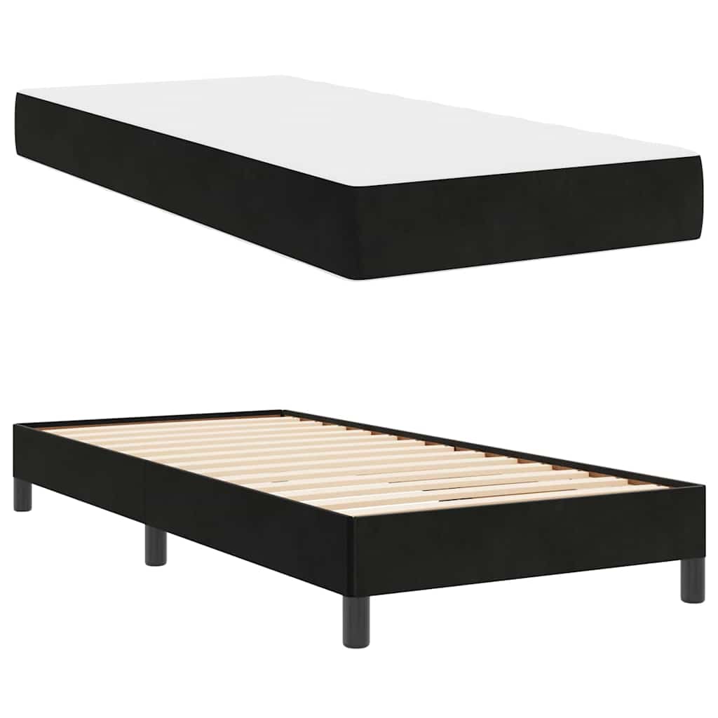 Boxspringbed met matras Zwart 80 x 220 cm Stof is nu te koop bij PeponiXL, paradijselijk wonen!