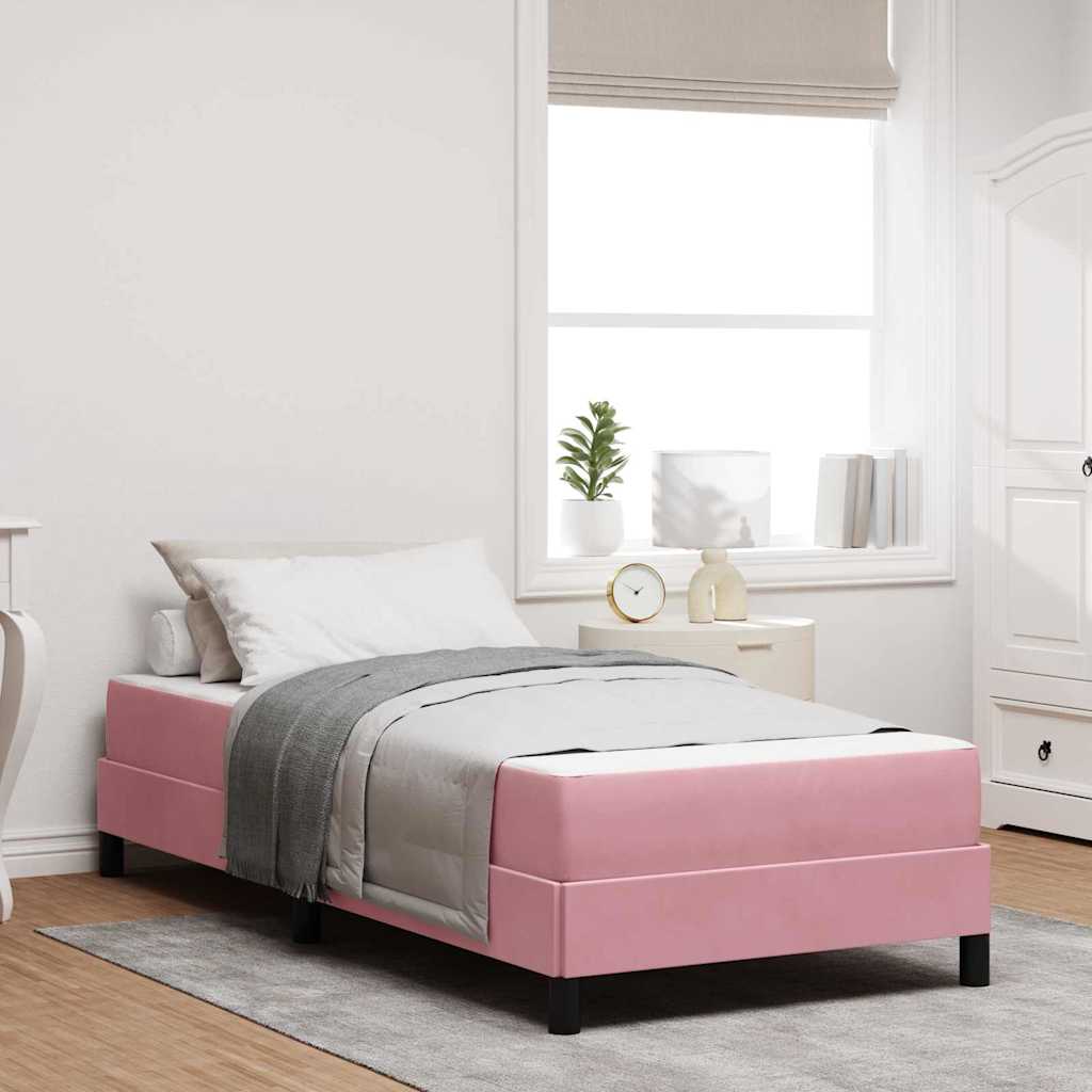 Boxspringbed met matras Roze 80 x 220 cm Stof is nu te koop bij PeponiXL, paradijselijk wonen!