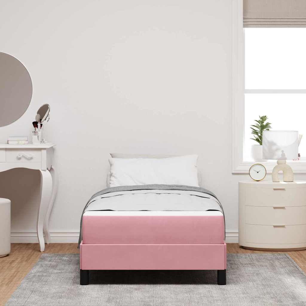 Boxspringbed met matras Roze 90 x 220 cm Stof is nu te koop bij PeponiXL, paradijselijk wonen!