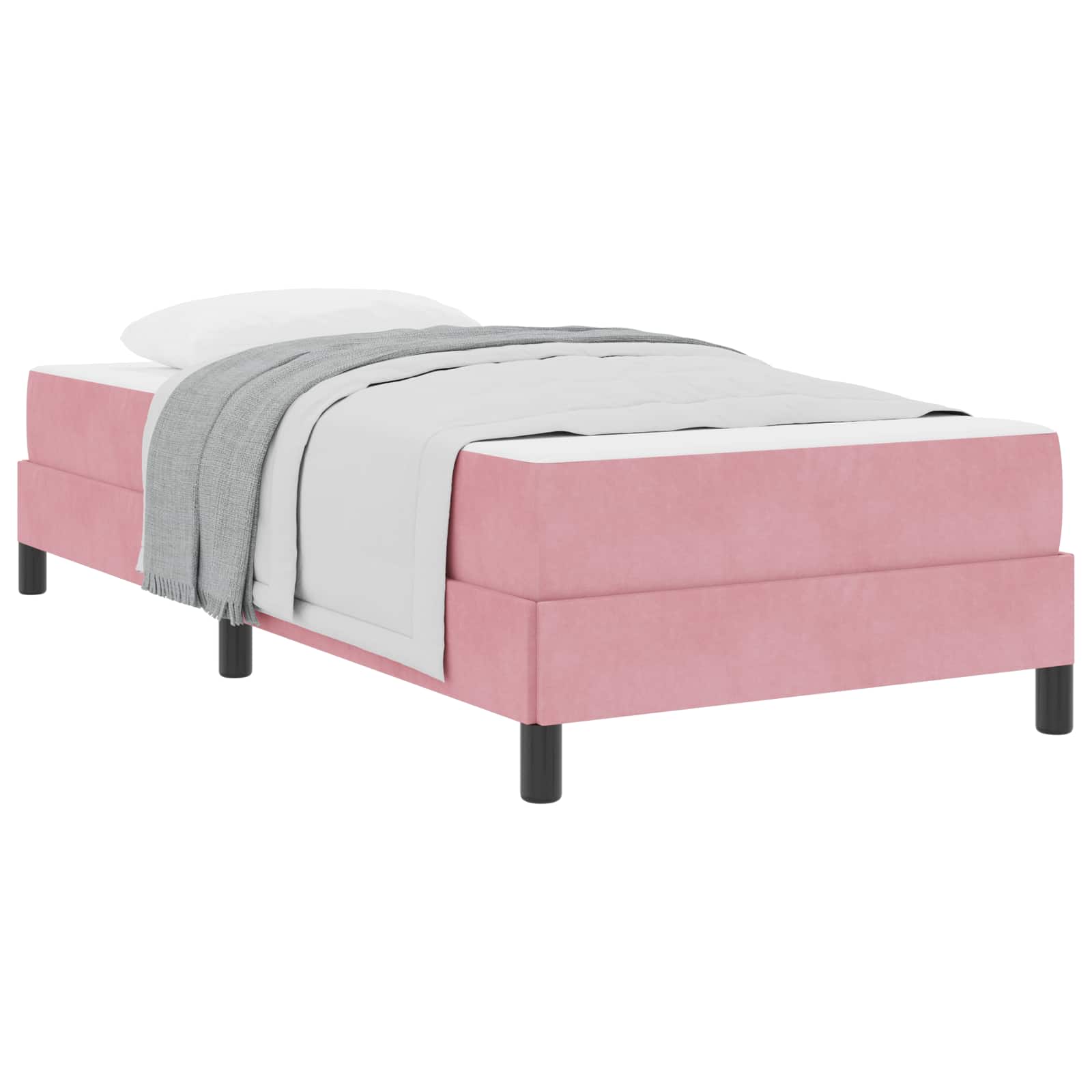 Boxspringbed met matras Roze 90 x 220 cm Stof is nu te koop bij PeponiXL, paradijselijk wonen!
