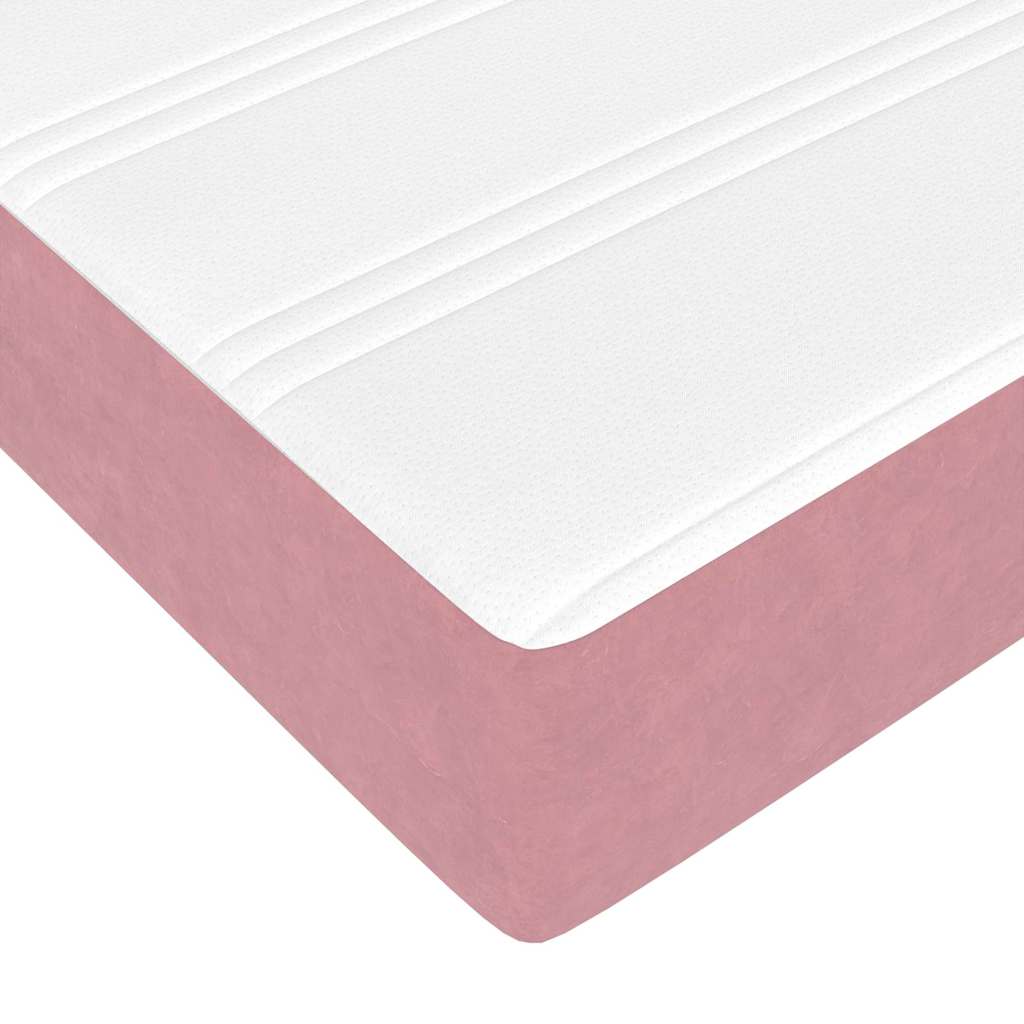 Boxspringbed met matras Roze 100 x 220 cm Stof is nu te koop bij PeponiXL, paradijselijk wonen!