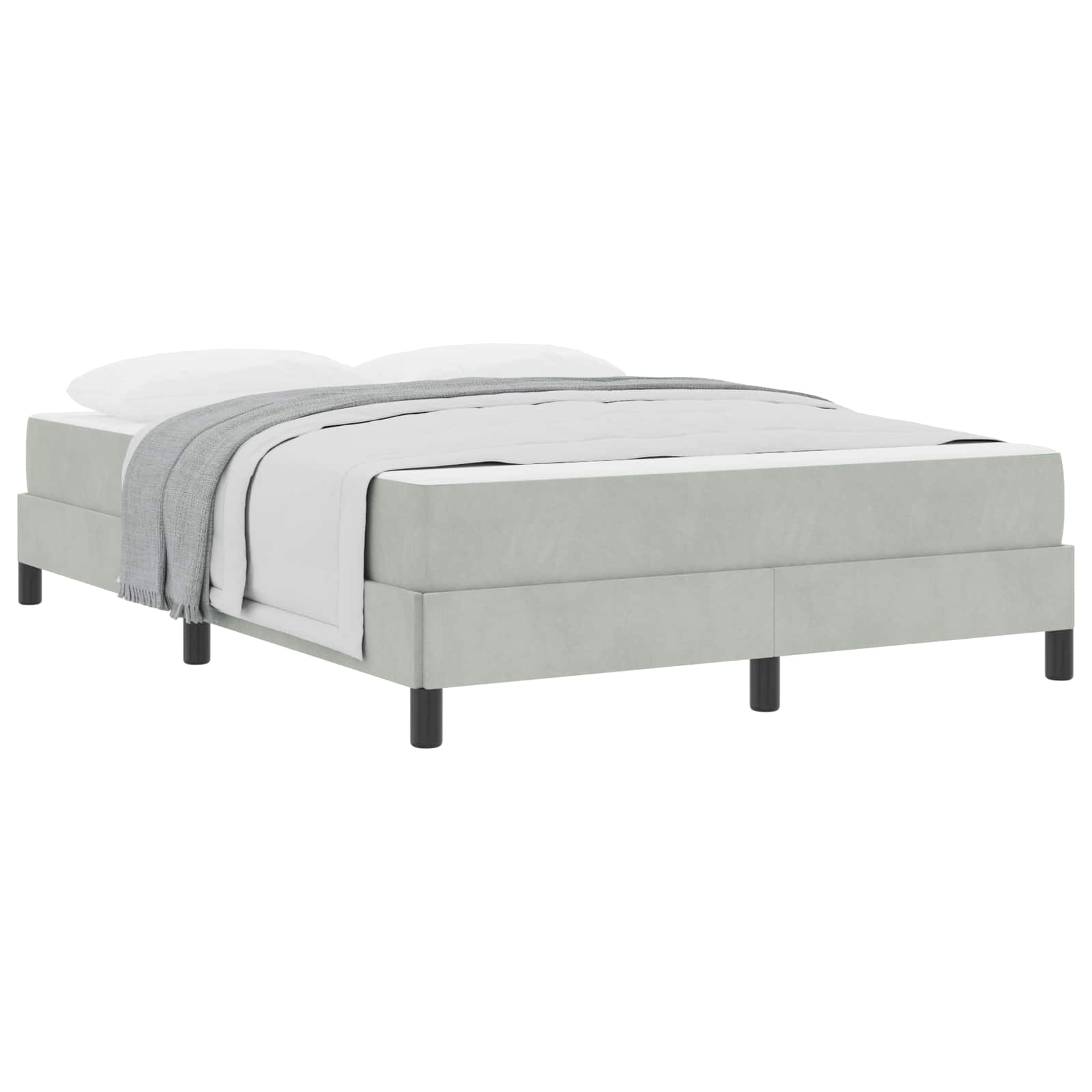 Boxspringbed met matras Lichtgrijs 160 x 220 cm Stof is nu te koop bij PeponiXL, paradijselijk wonen!