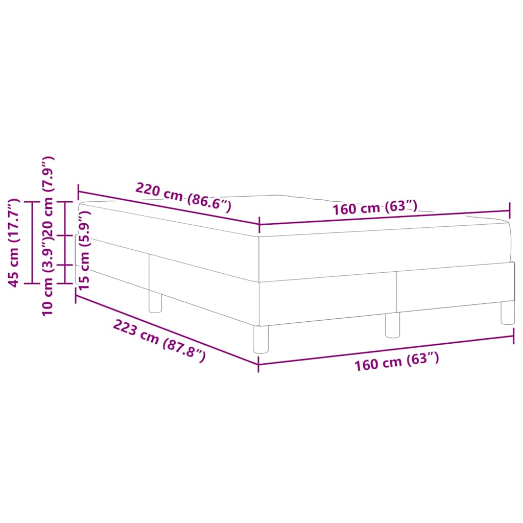 Boxspringbed met matras Lichtgrijs 160 x 220 cm Stof is nu te koop bij PeponiXL, paradijselijk wonen!