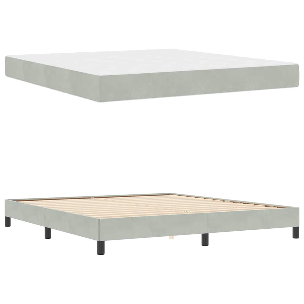 Boxspringbed met matras Lichtgrijs 180 x 220 cm Stof is nu te koop bij PeponiXL, paradijselijk wonen!