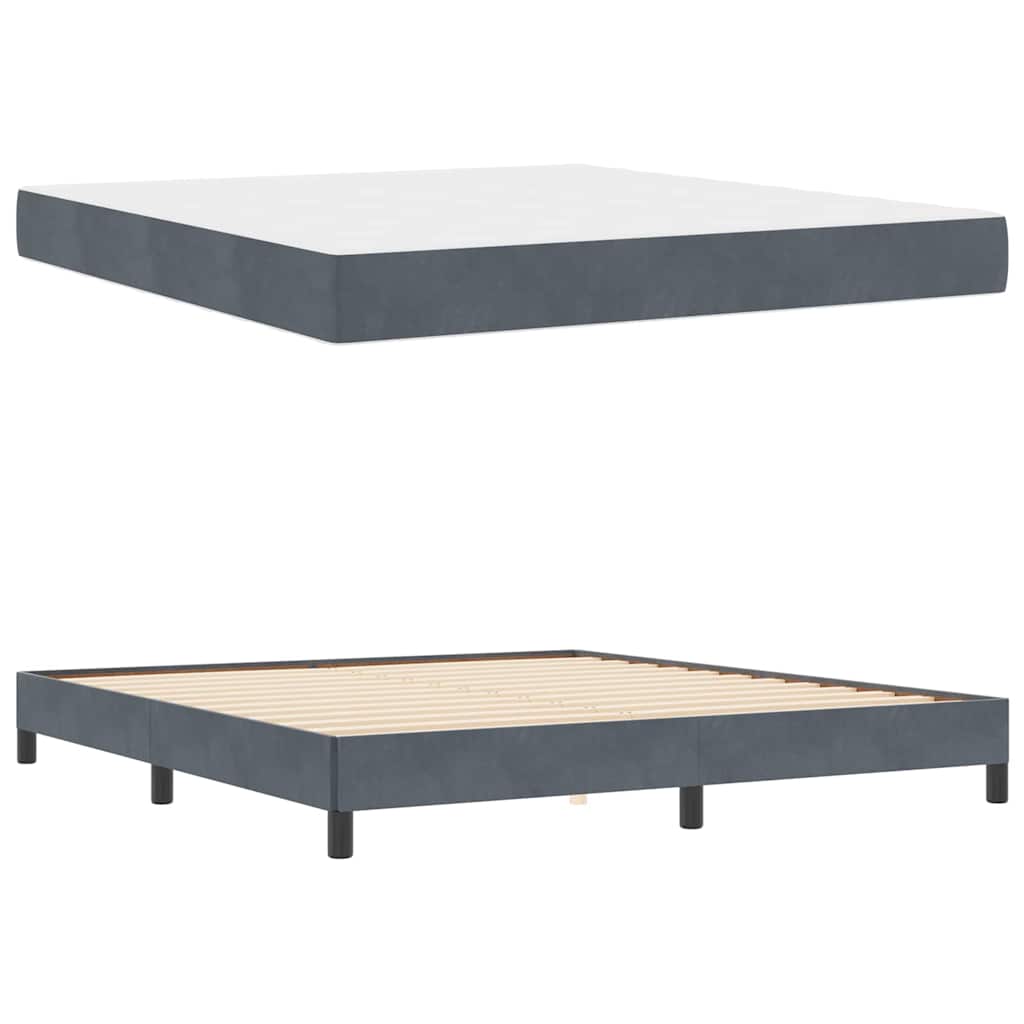 Boxspringbed met matras Donkergrijs 180 x 220 cm Stof is nu te koop bij PeponiXL, paradijselijk wonen!