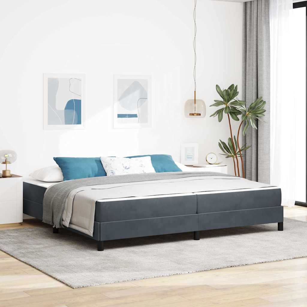 Boxspringbed met matras Donkergrijs 200 x 220 cm Stof is nu te koop bij PeponiXL, paradijselijk wonen!