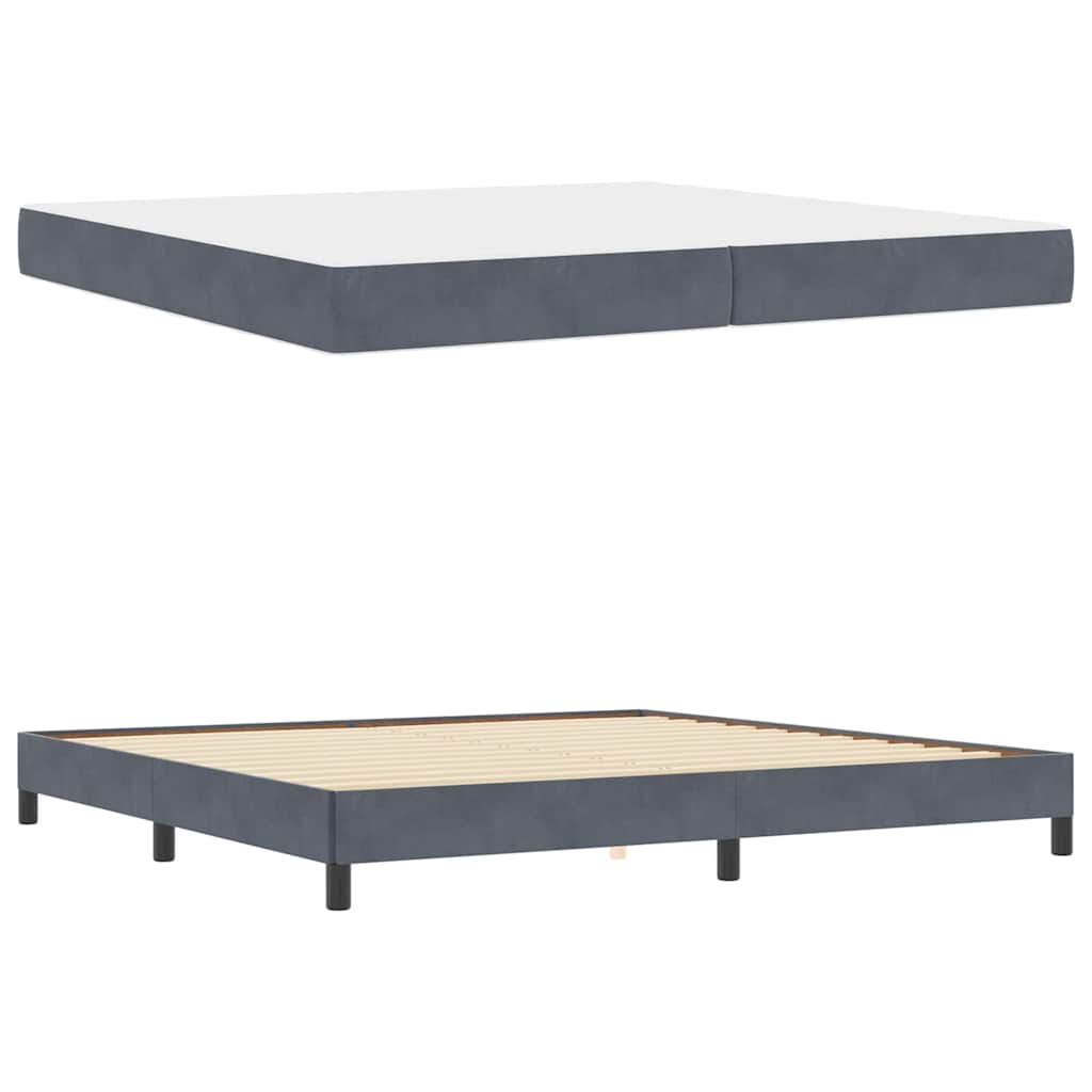 Boxspringbed met matras Donkergrijs 200 x 220 cm Stof is nu te koop bij PeponiXL, paradijselijk wonen!