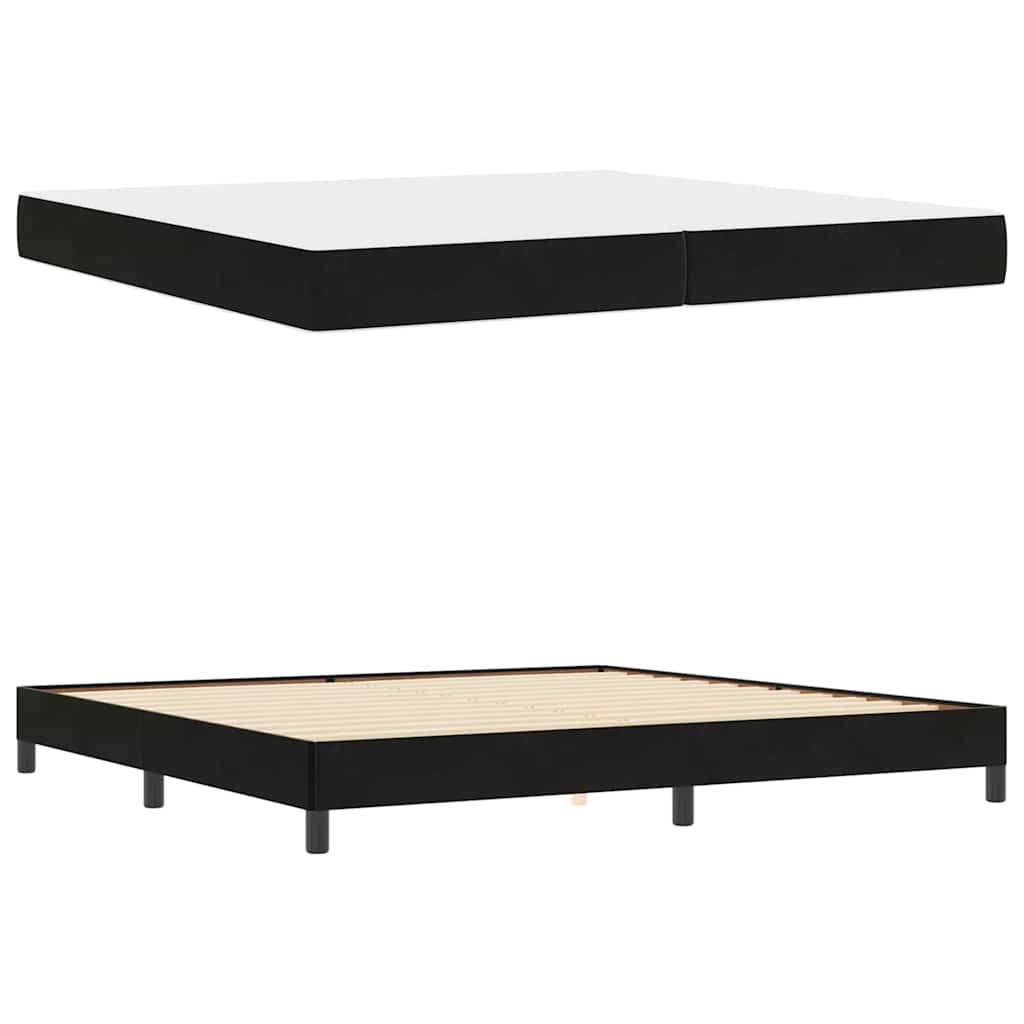 Boxspringbed met matras Zwart 200 x 220 cm Stof is nu te koop bij PeponiXL, paradijselijk wonen!