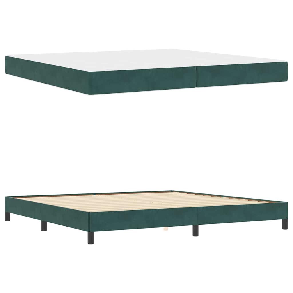 Boxspringbed met matras Donkergroen 200 x 220 cm Stof is nu te koop bij PeponiXL, paradijselijk wonen!
