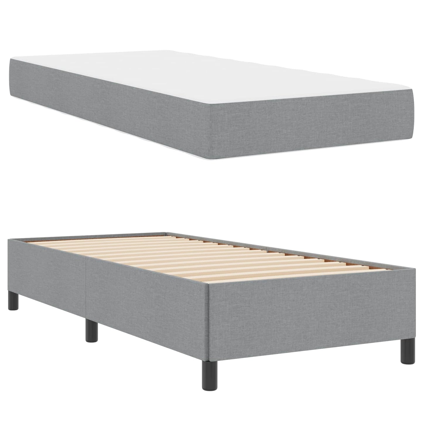 Boxspringbed Lichtgrijs 80 x 200 cm Stof is nu te koop bij PeponiXL, paradijselijk wonen!