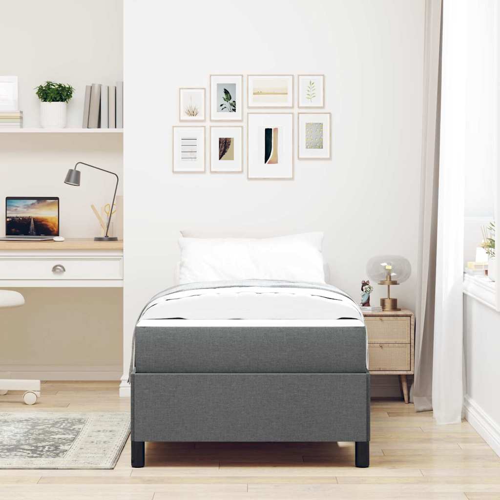 Boxspringbed Donkergrijs 80 x 200 cm Stof is nu te koop bij PeponiXL, paradijselijk wonen!