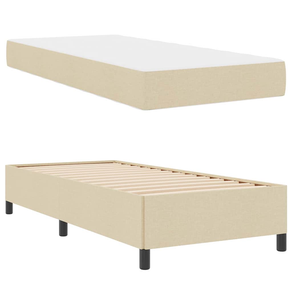Boxspringbed Crème 80 x 200 cm Stof is nu te koop bij PeponiXL, paradijselijk wonen!