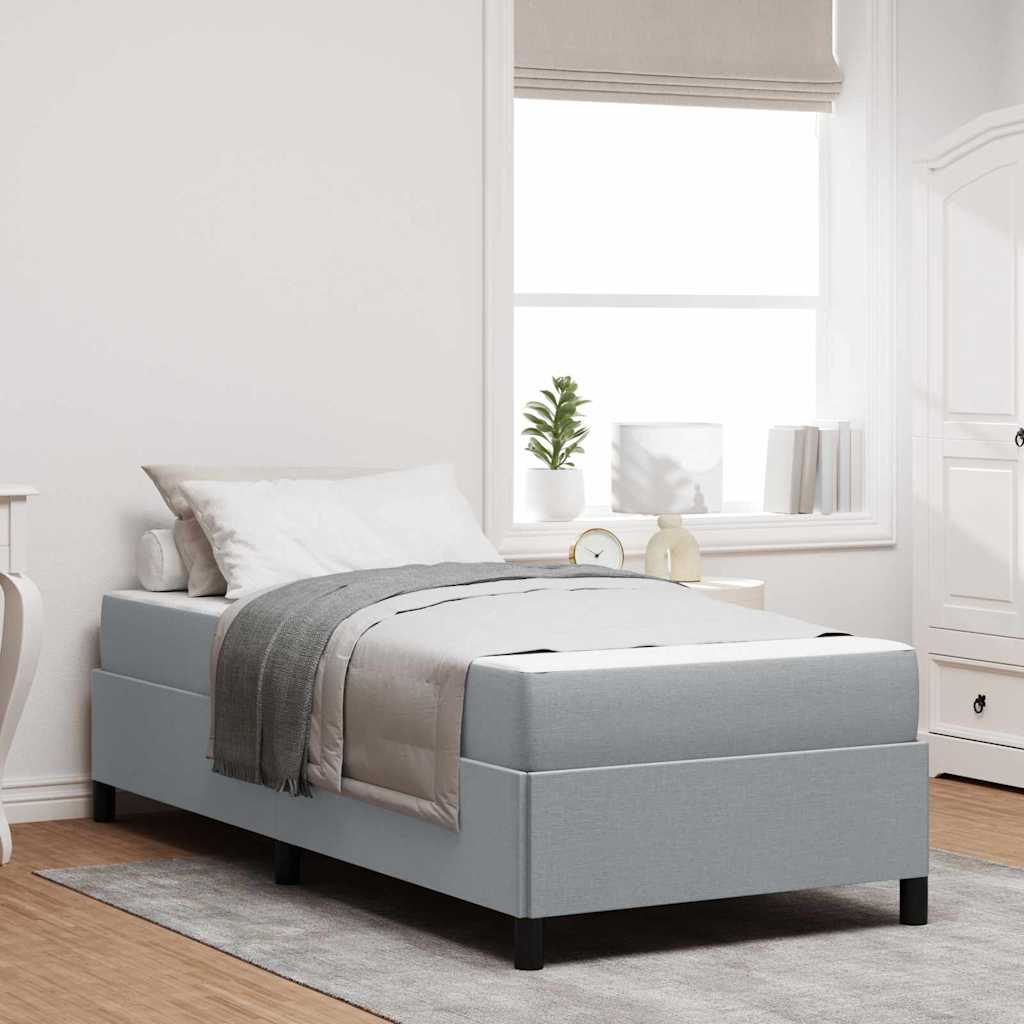 Boxspringbed met matras Lichtgrijs 90 x 190 cm Stof is nu te koop bij PeponiXL, paradijselijk wonen!