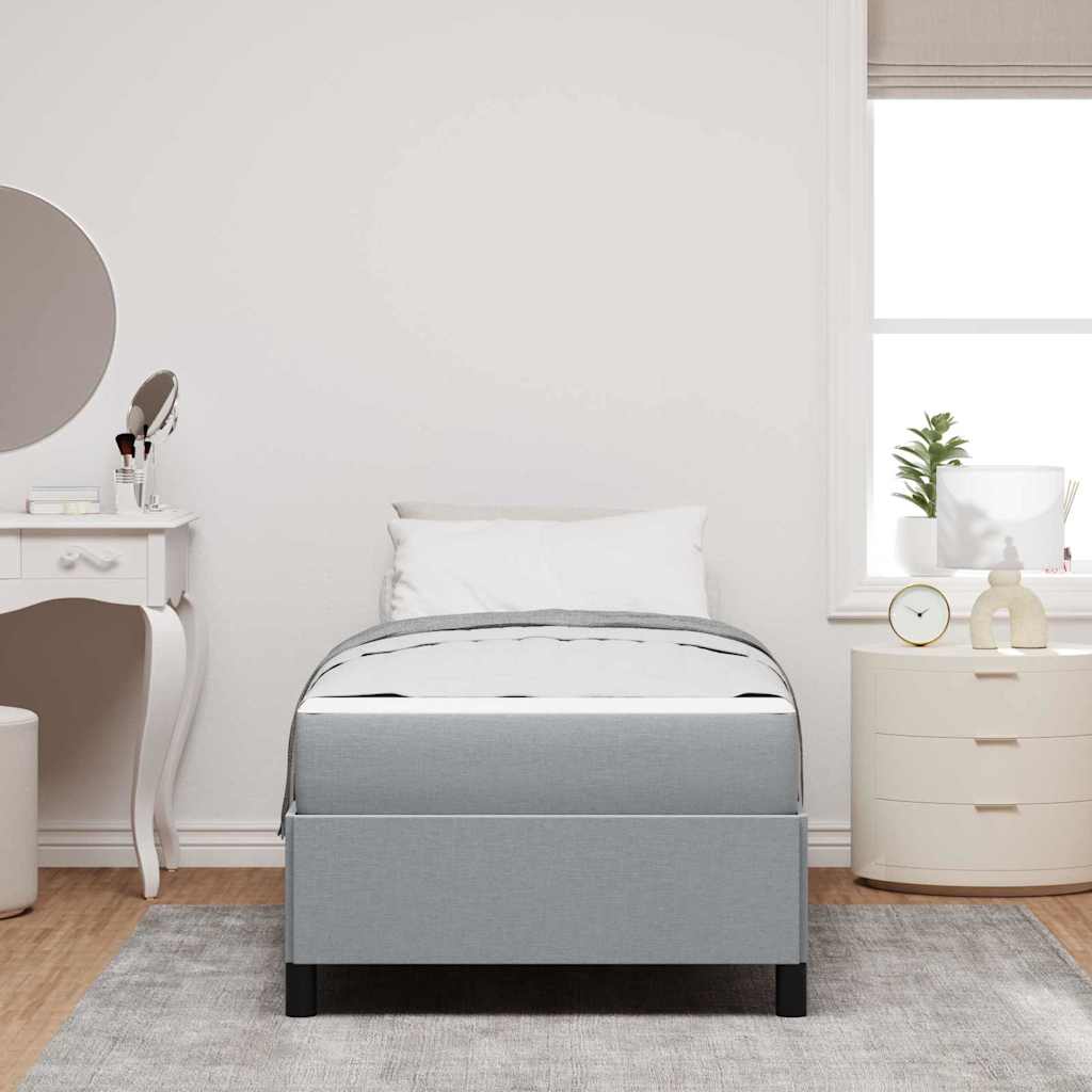 Boxspringbed met matras Lichtgrijs 90 x 190 cm Stof is nu te koop bij PeponiXL, paradijselijk wonen!