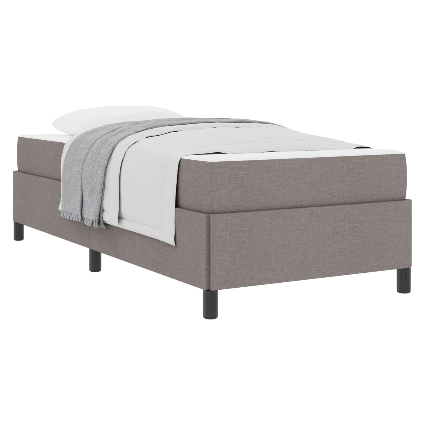 Boxspringbed met matras Taupe 90 x 190 cm Stof is nu te koop bij PeponiXL, paradijselijk wonen!