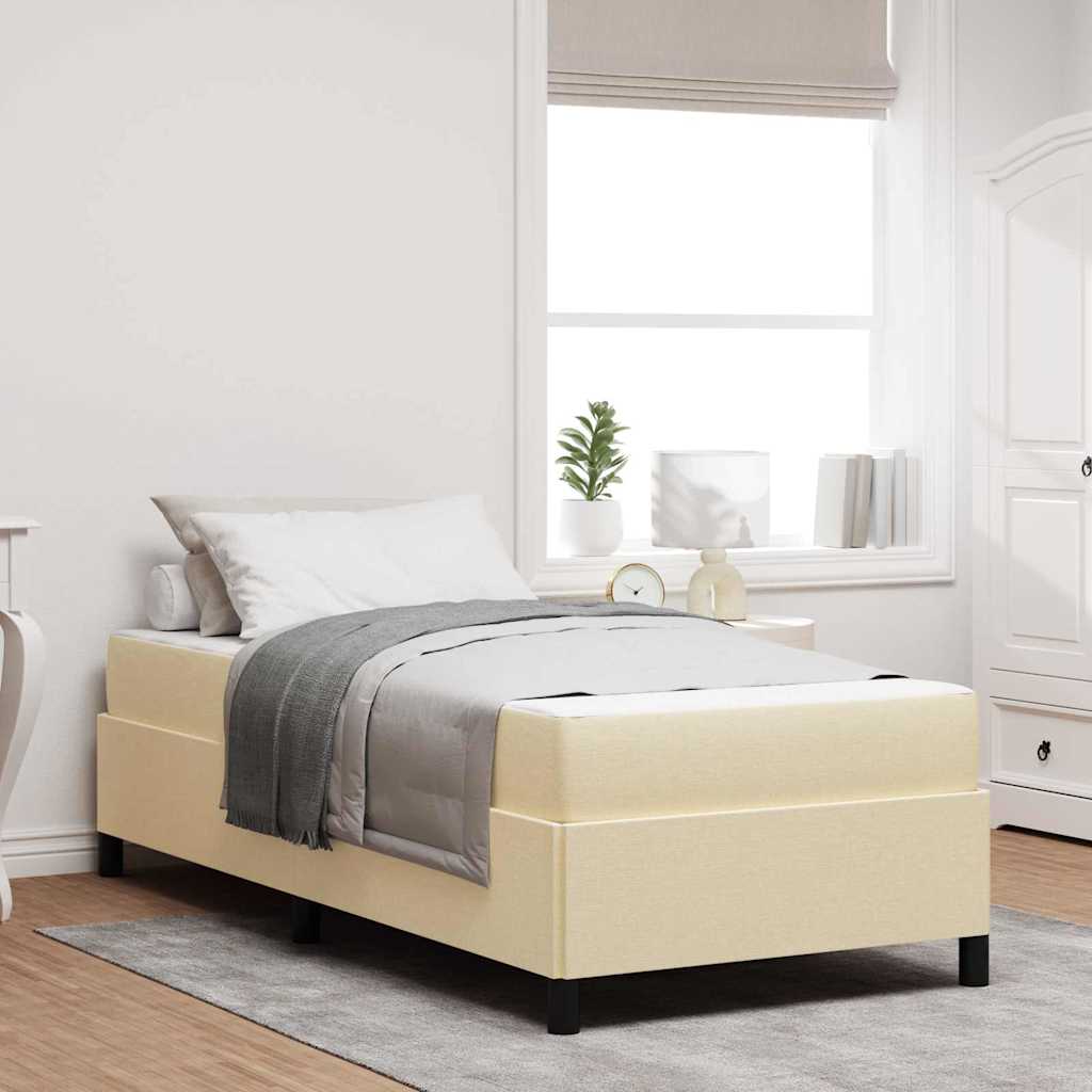 Boxspringbed met matras Crème 90 x 190 cm Stof is nu te koop bij PeponiXL, paradijselijk wonen!