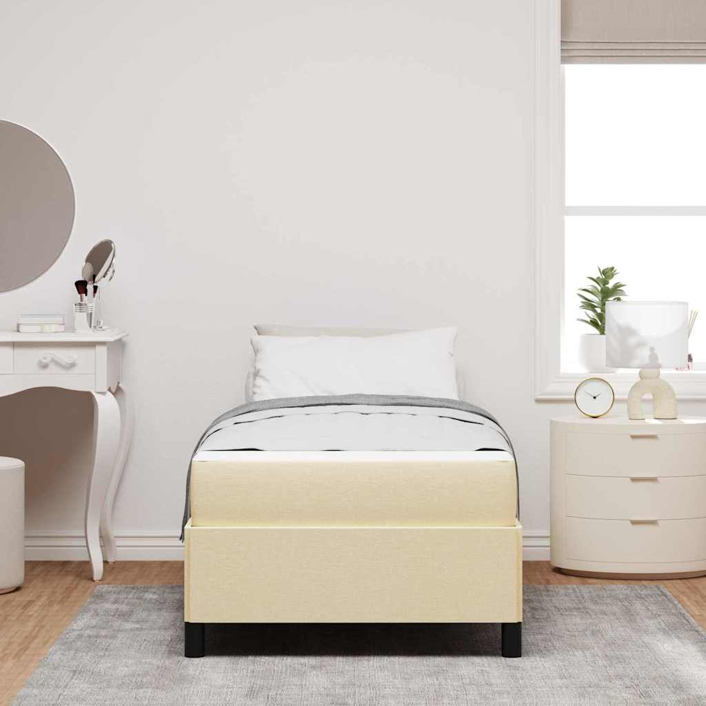 Boxspringbed met matras Crème 90 x 190 cm Stof is nu te koop bij PeponiXL, paradijselijk wonen!