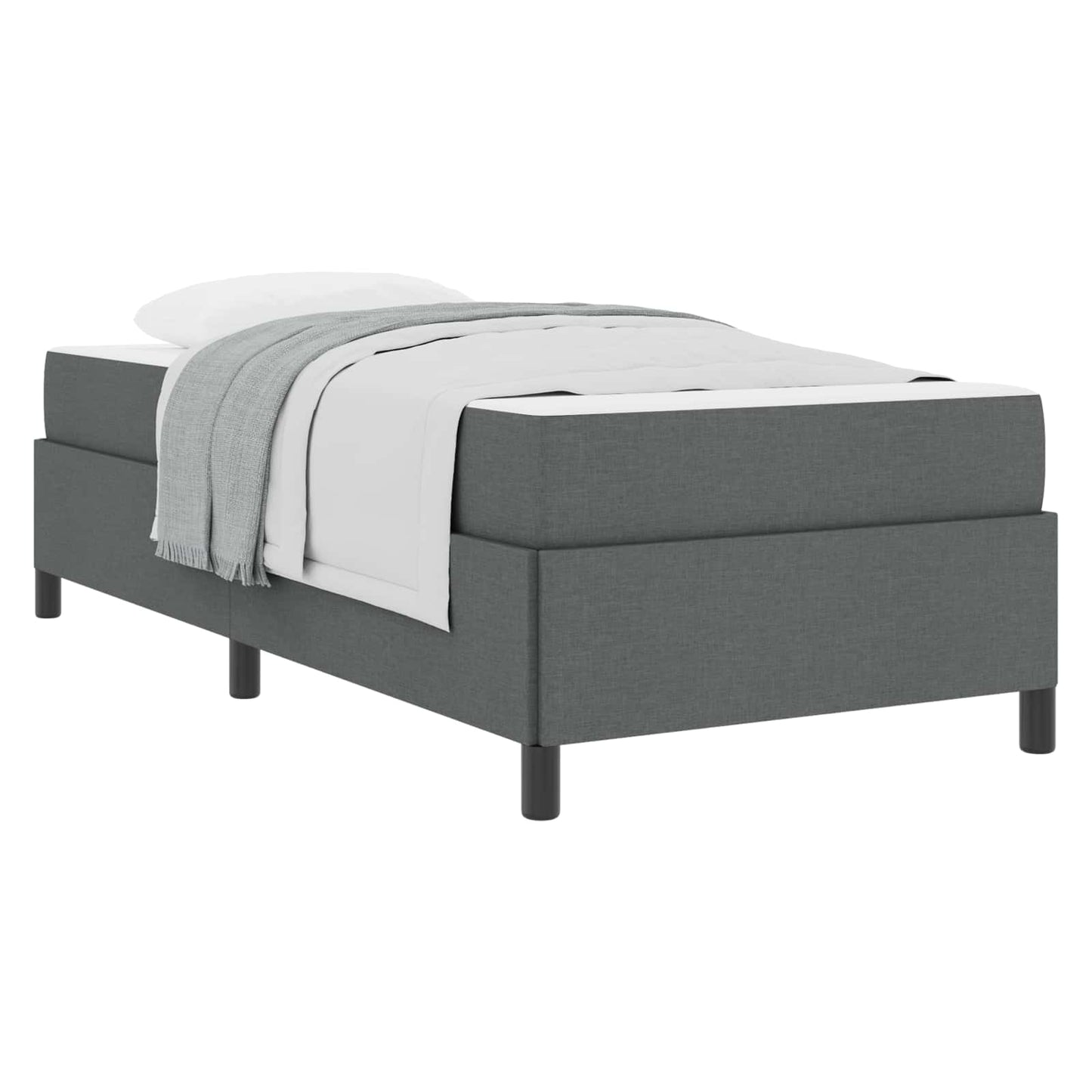 Boxspringbed Donkergrijs 90 x 200 cm Stof is nu te koop bij PeponiXL, paradijselijk wonen!