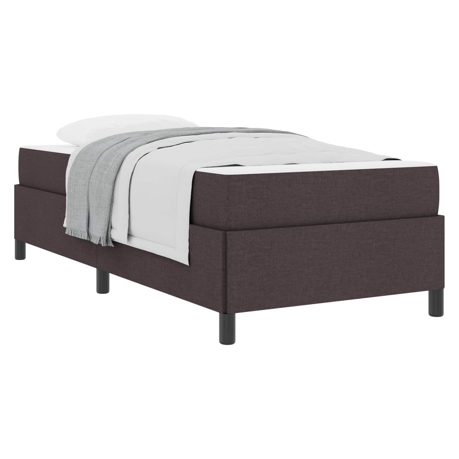 Boxspringbed Donkerbruin 90 x 200 cm Stof is nu te koop bij PeponiXL, paradijselijk wonen!