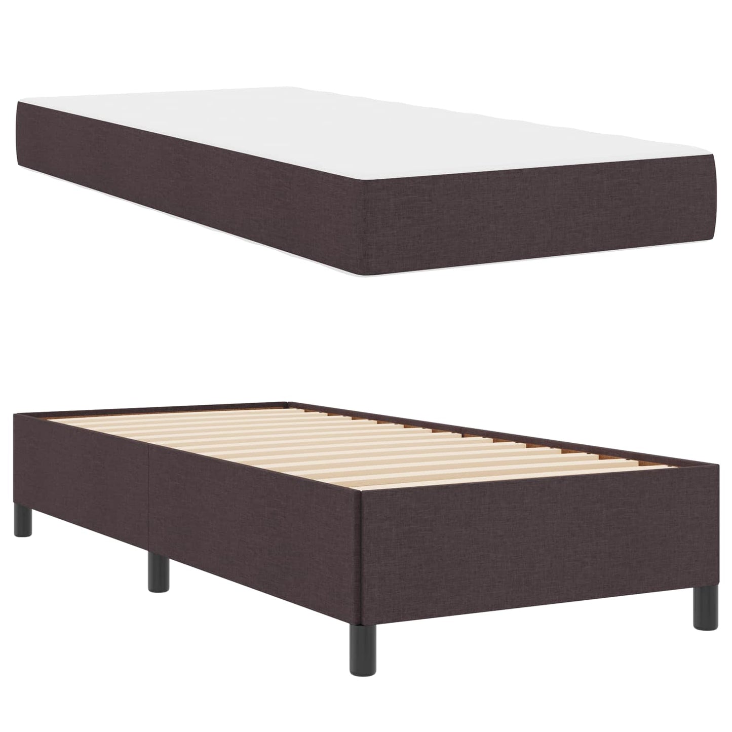 Boxspringbed Donkerbruin 90 x 200 cm Stof is nu te koop bij PeponiXL, paradijselijk wonen!