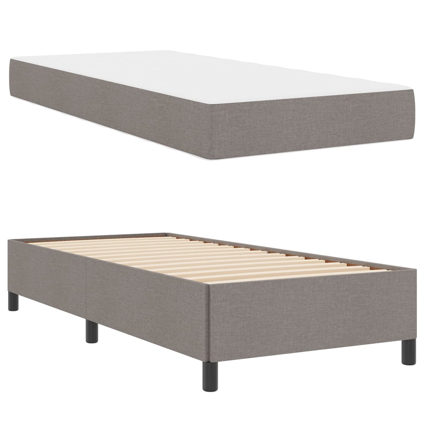 Boxspringbed Taupe 90 x 200 cm Stof is nu te koop bij PeponiXL, paradijselijk wonen!