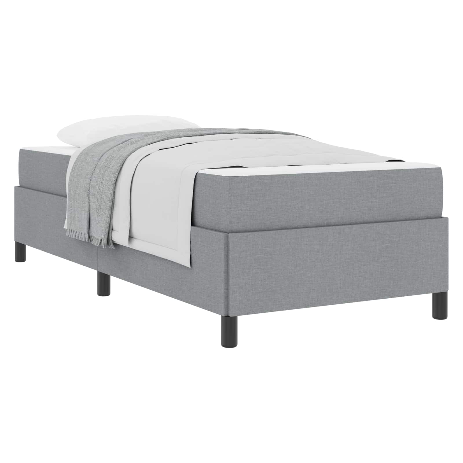 Boxspringbed Lichtgrijs 100 x 200 cm Stof is nu te koop bij PeponiXL, paradijselijk wonen!