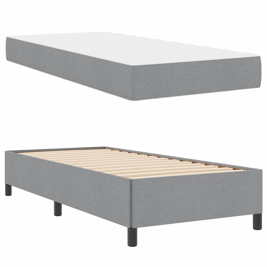 Boxspringbed Lichtgrijs 100 x 200 cm Stof is nu te koop bij PeponiXL, paradijselijk wonen!