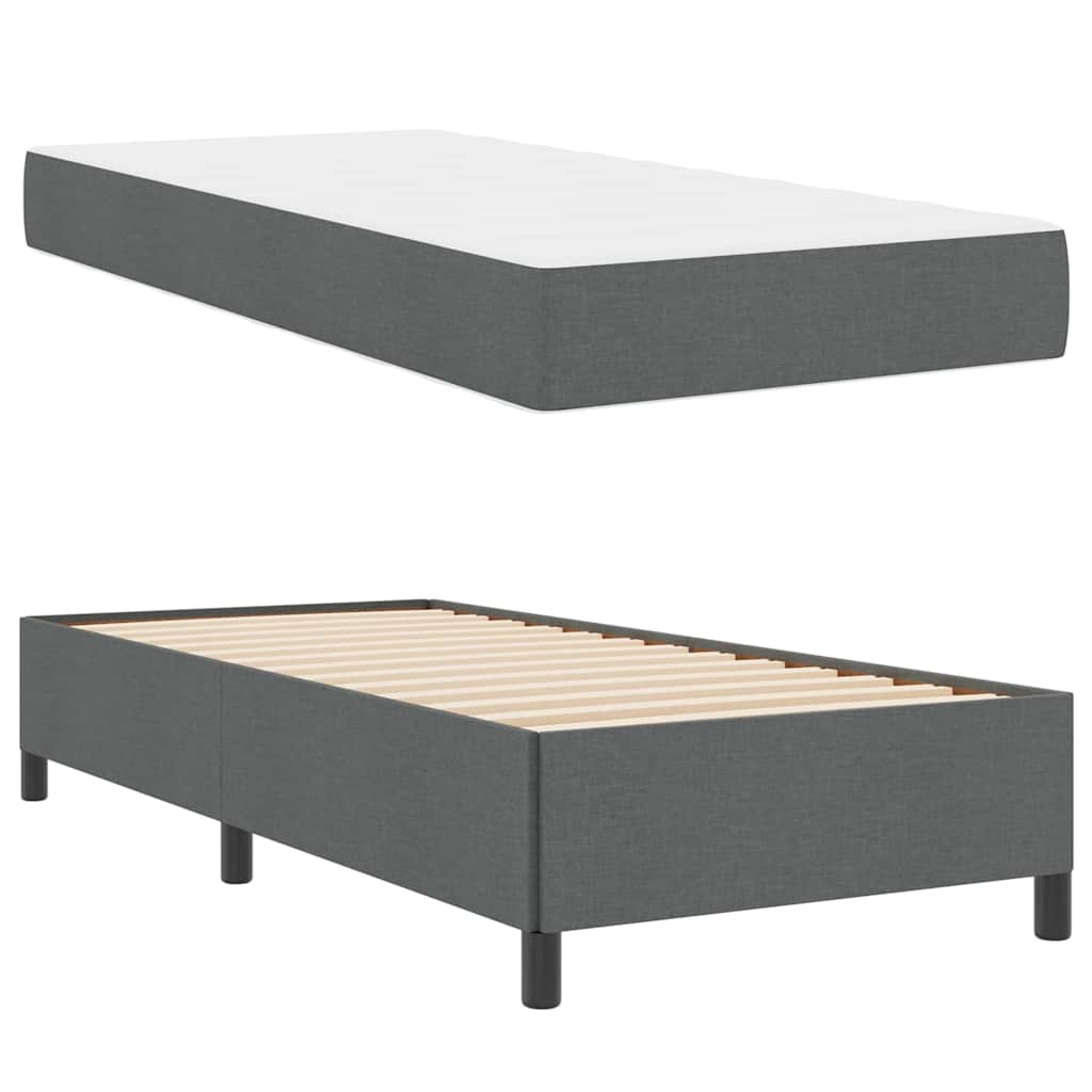Boxspringbed Donkergrijs 100 x 200 cm Stof is nu te koop bij PeponiXL, paradijselijk wonen!
