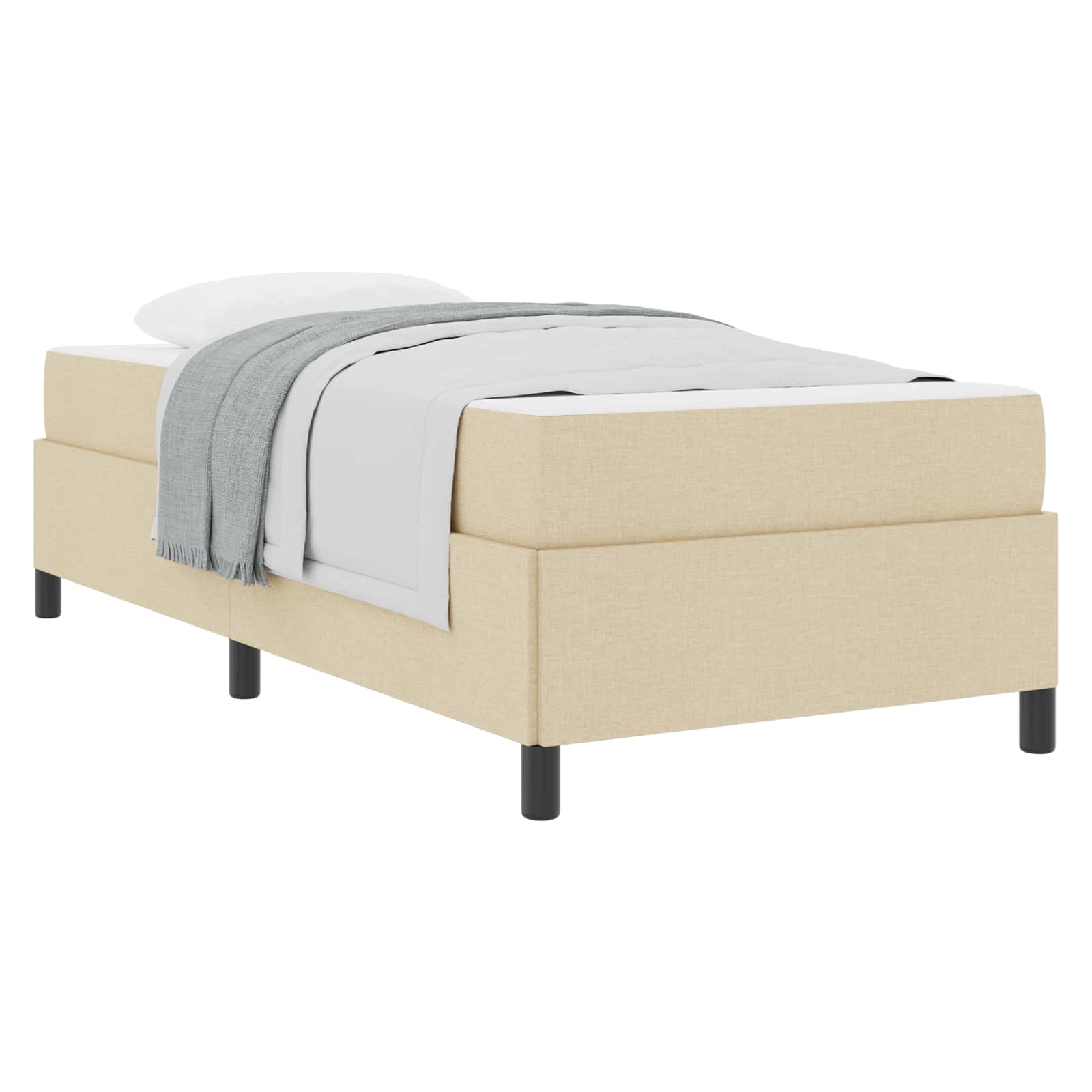 Boxspringbed Crème 100 x 200 cm Stof is nu te koop bij PeponiXL, paradijselijk wonen!