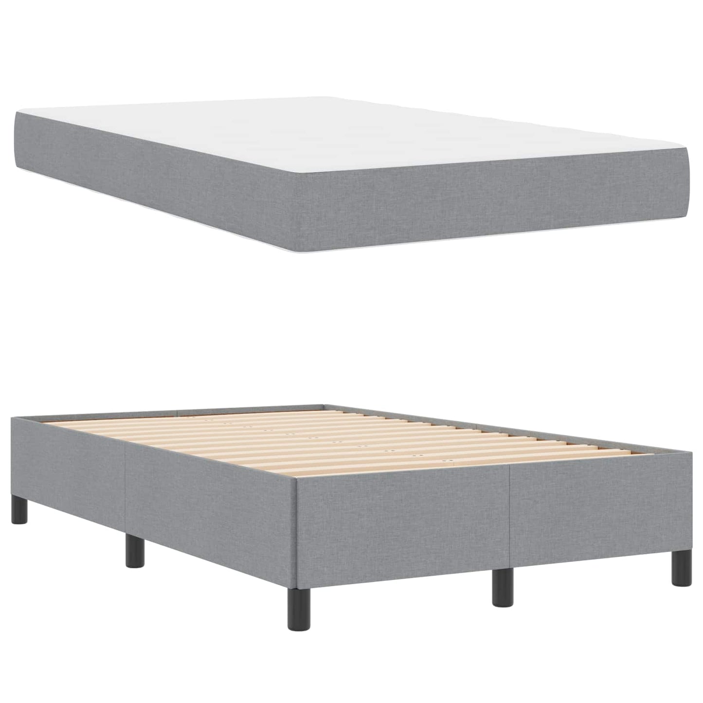 Boxspringbed Lichtgrijs 120 x 200 cm Stof is nu te koop bij PeponiXL, paradijselijk wonen!